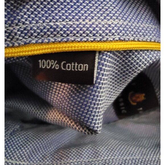 Robert Talbott Classic Mens Blue Long Sleeve Button-Up Shirt 100% Cotton - Picture 7 of 9